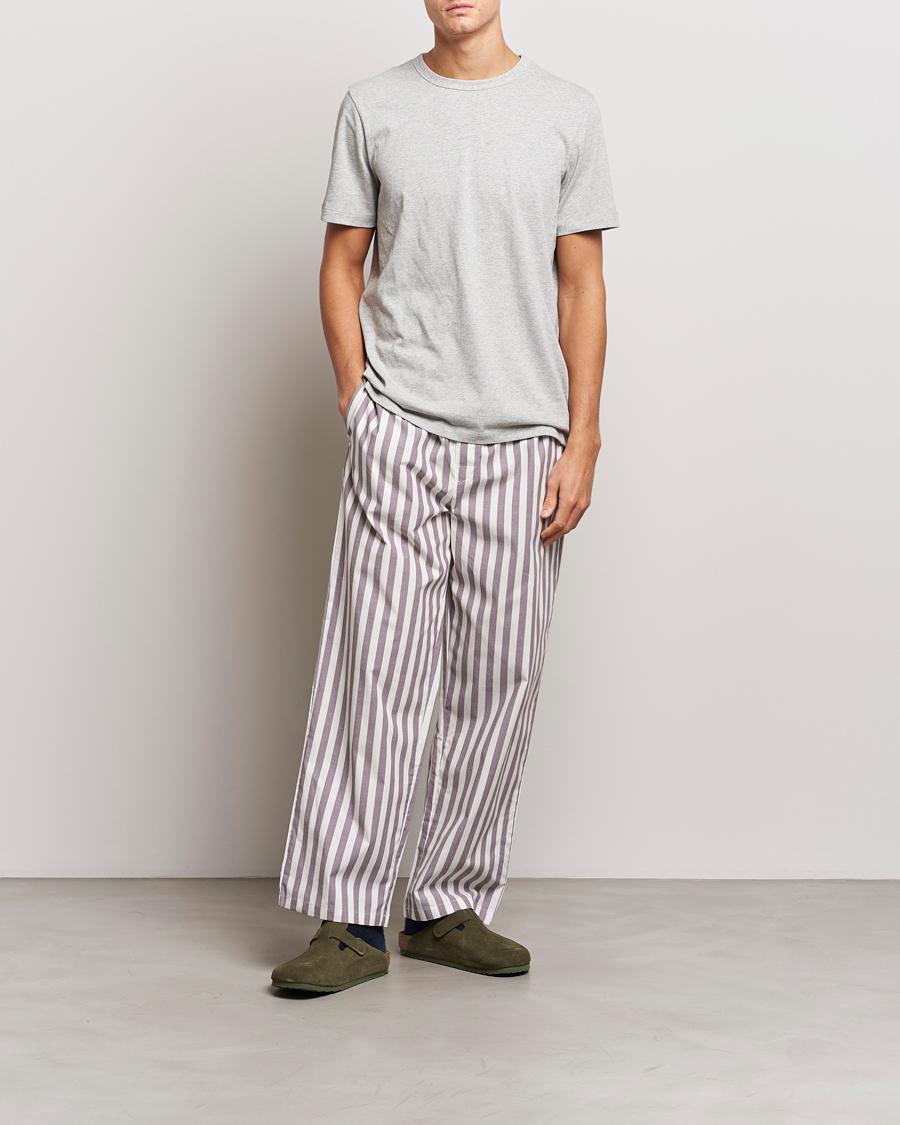 Herre | Pyjamaser og badekåper | Calvin Klein | Cotton Striped Pyjama Pants White/Grey