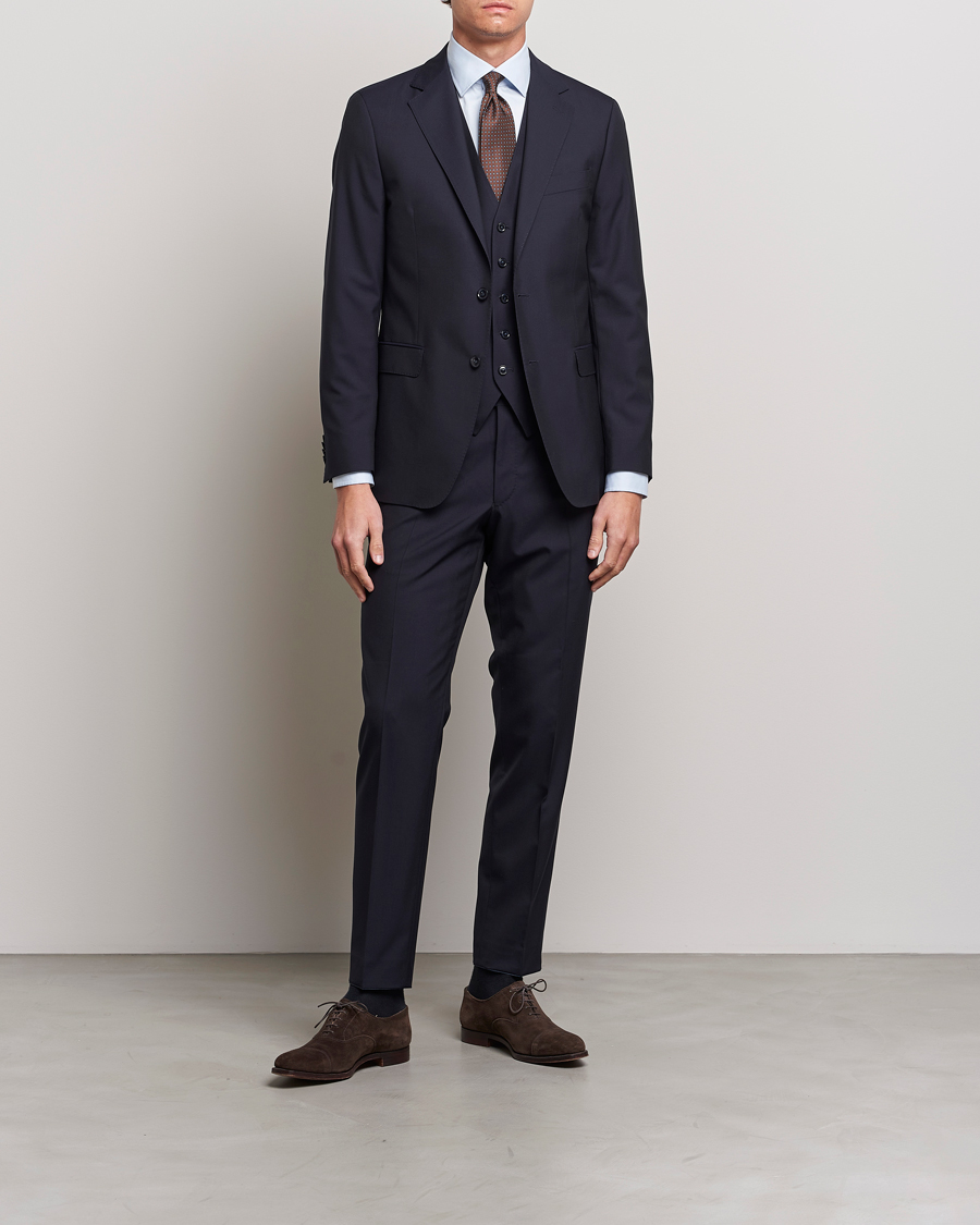 Herre | Dressjakker | Oscar Jacobson | Carlo Wool Waistcoat Navy