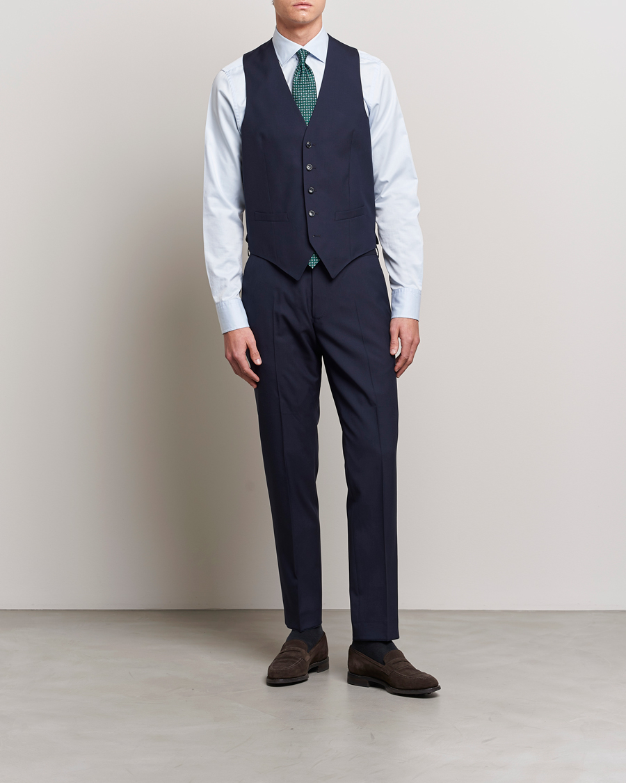 Herre | Dressjakker | Oscar Jacobson | Carlo Wool Waistcoat Blue