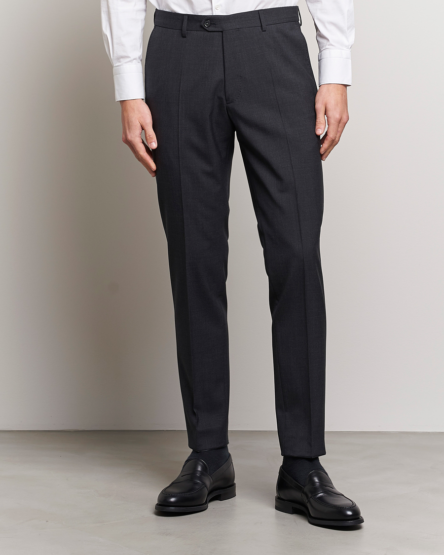 Herre | Dressbukser | Oscar Jacobson | Denz Wool Trousers Grey