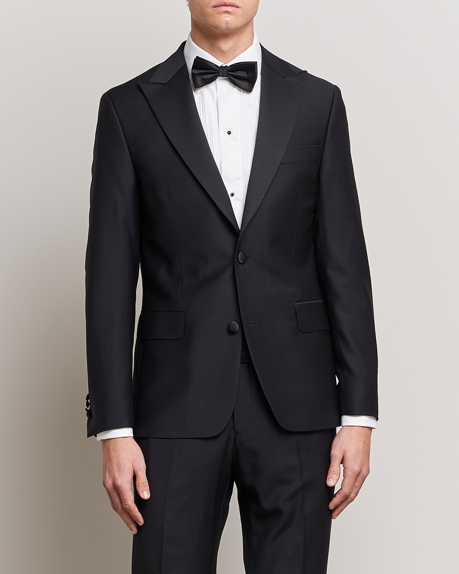 Herre | Bryllupsdress | Oscar Jacobson | Elder Wool Tuxedo Blazer Black