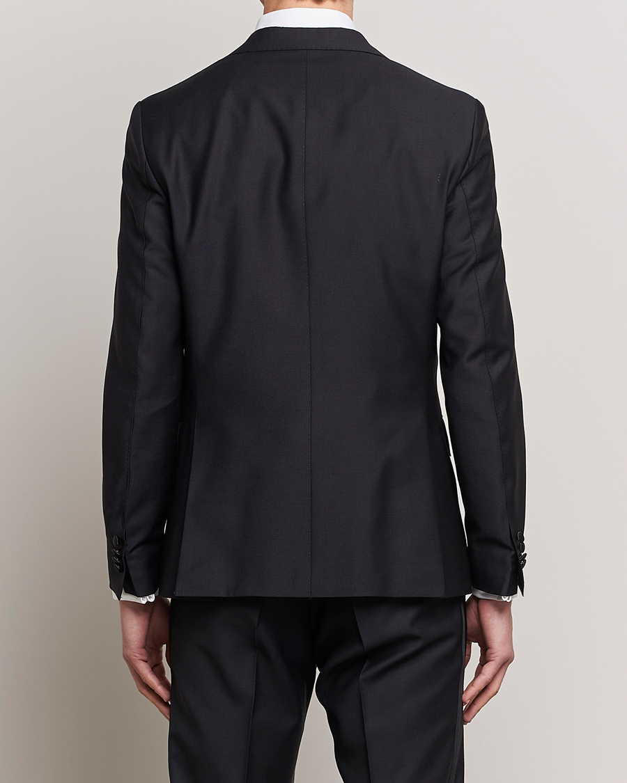 Herre | Dressjakker | Oscar Jacobson | Elder Wool Tuxedo Blazer Black