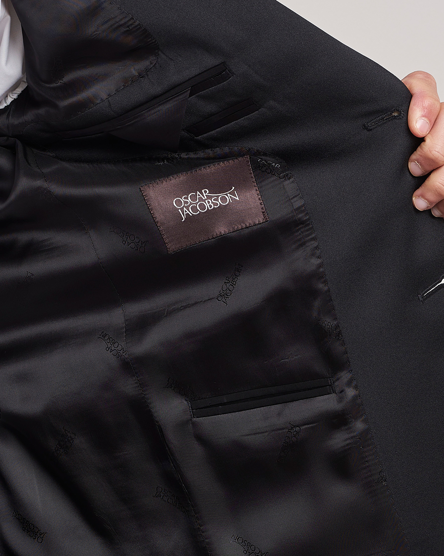 Herre | Dressjakker | Oscar Jacobson | Elder Wool Tuxedo Blazer Black