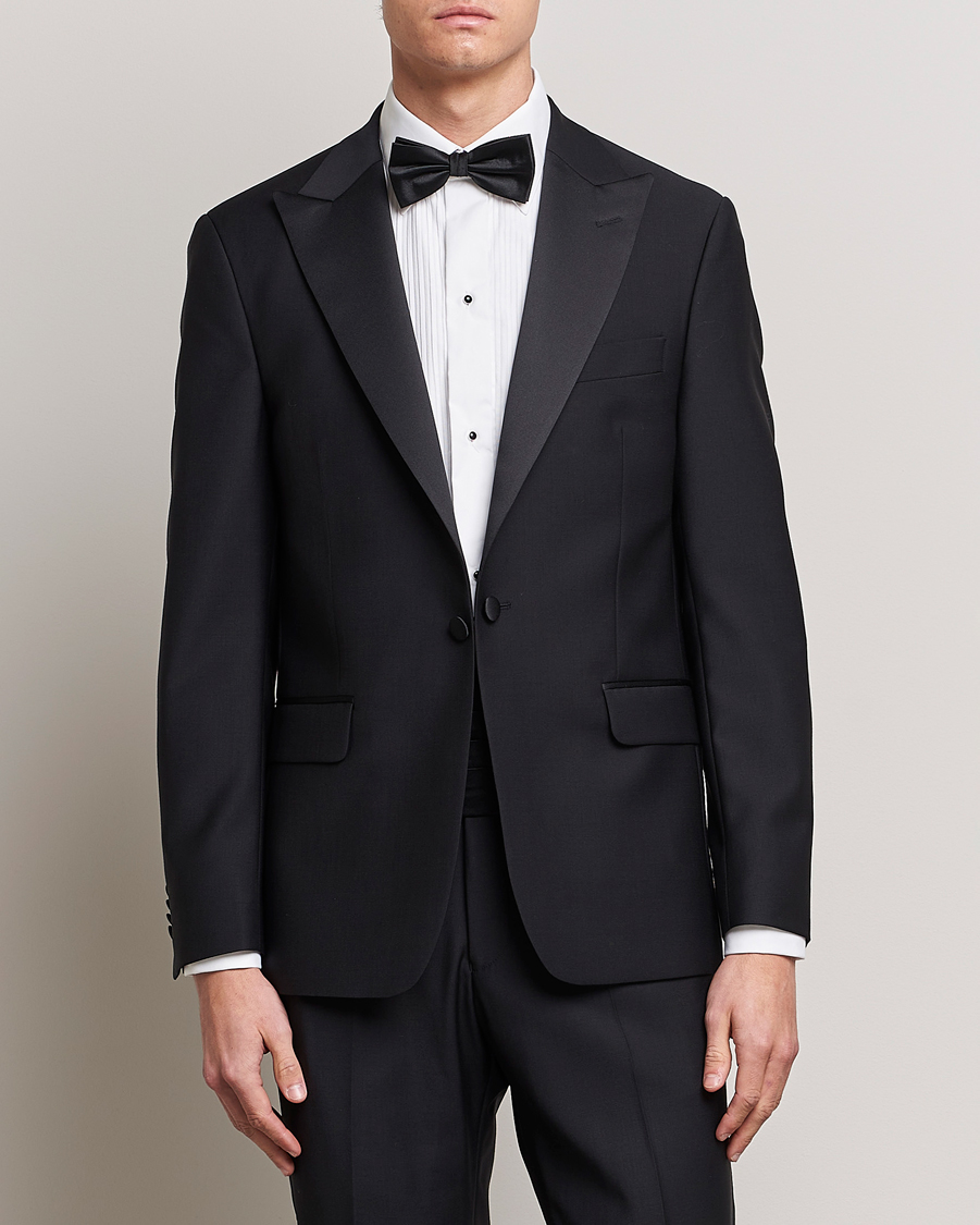 Herre | Black Tie | Oscar Jacobson | Frampton Wool Tuxedo Blazer Black