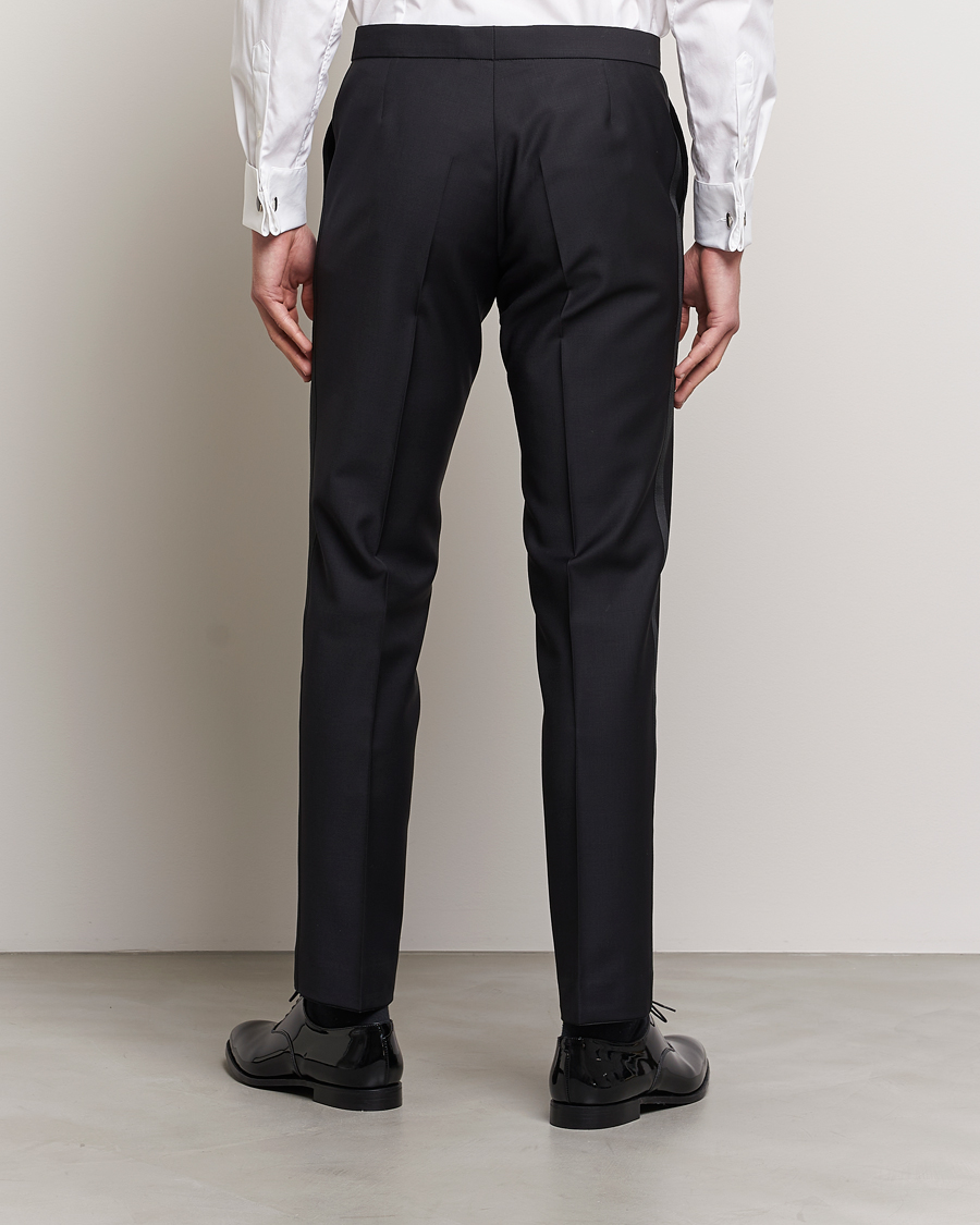 Herre | Bukser | Oscar Jacobson | Devon Wool Tuxedo Trousers Black