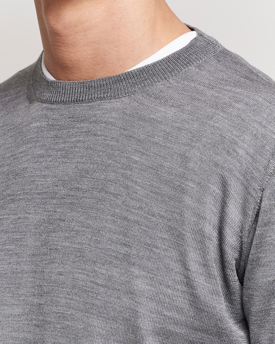 Herre | Gensere | Oscar Jacobson | Custer Merino Wool Roundneck Grey