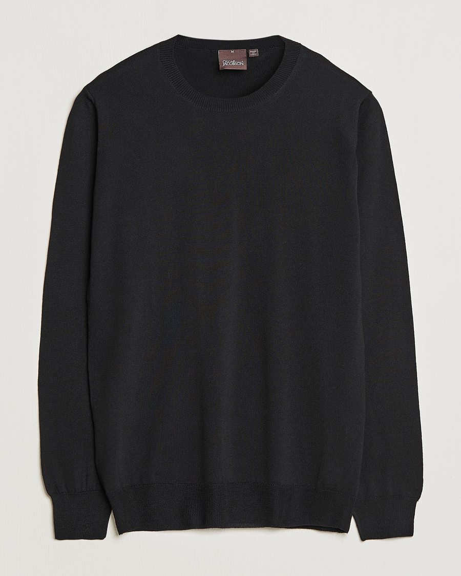 Herre | Gensere | Oscar Jacobson | Custer Merino Wool Roundneck Black