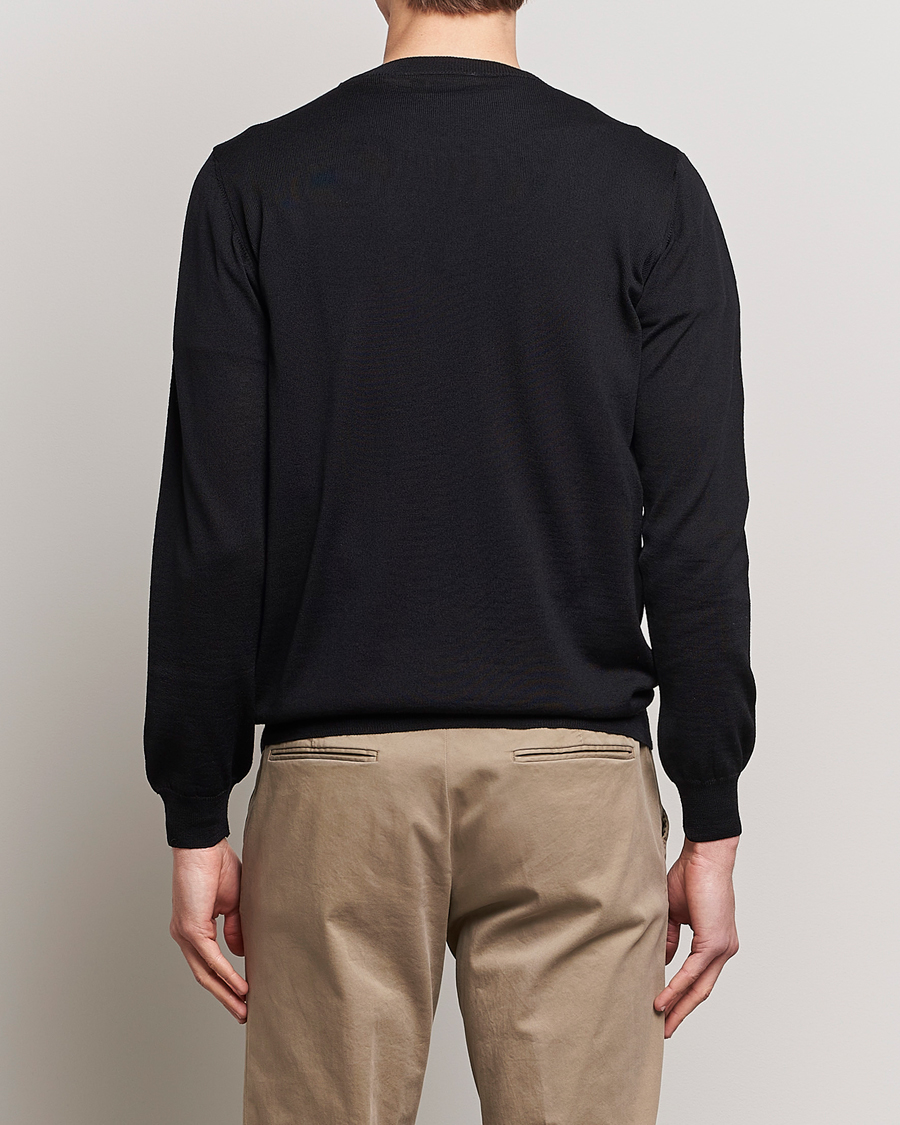 Herre | Gensere | Oscar Jacobson | Custer Merino Wool Roundneck Black