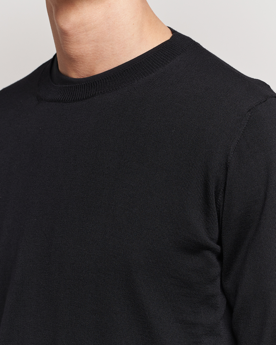 Herre | Gensere | Oscar Jacobson | Custer Merino Wool Roundneck Black