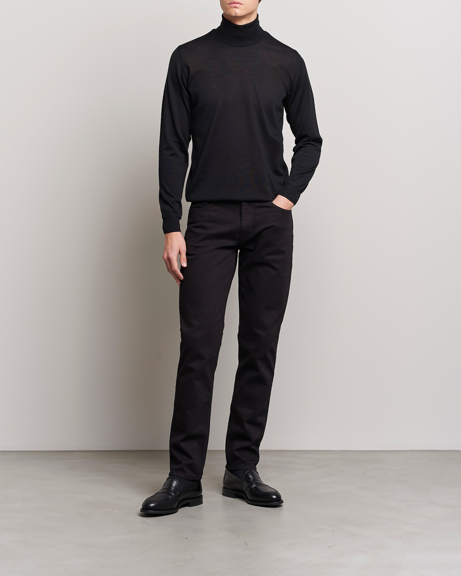 Herre | Gensere | Oscar Jacobson | Cole Merino Wool Rollneck Black