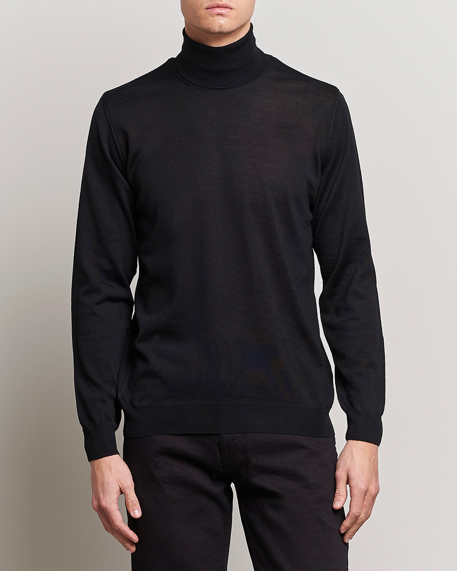 Herre | Pologensere | Oscar Jacobson | Cole Merino Wool Rollneck Black