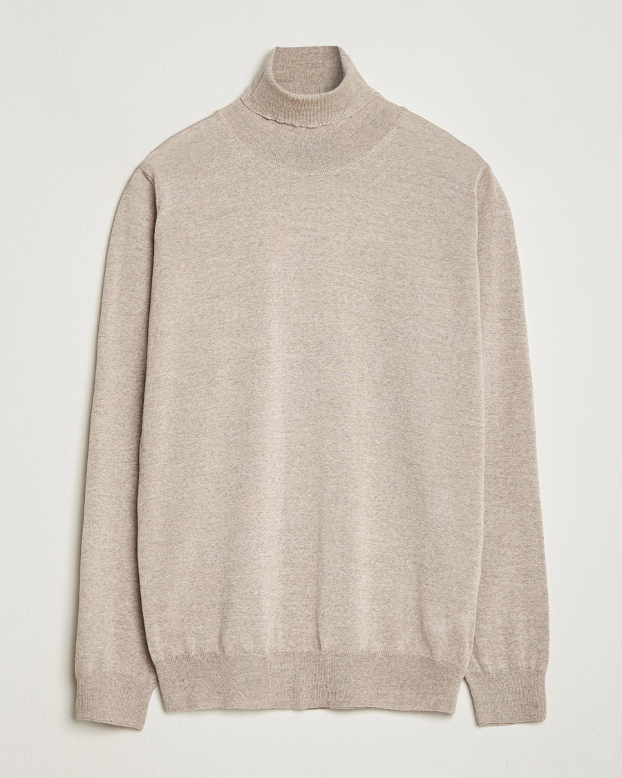 Herre | | Oscar Jacobson | Cole Merino Wool Rollneck Beige