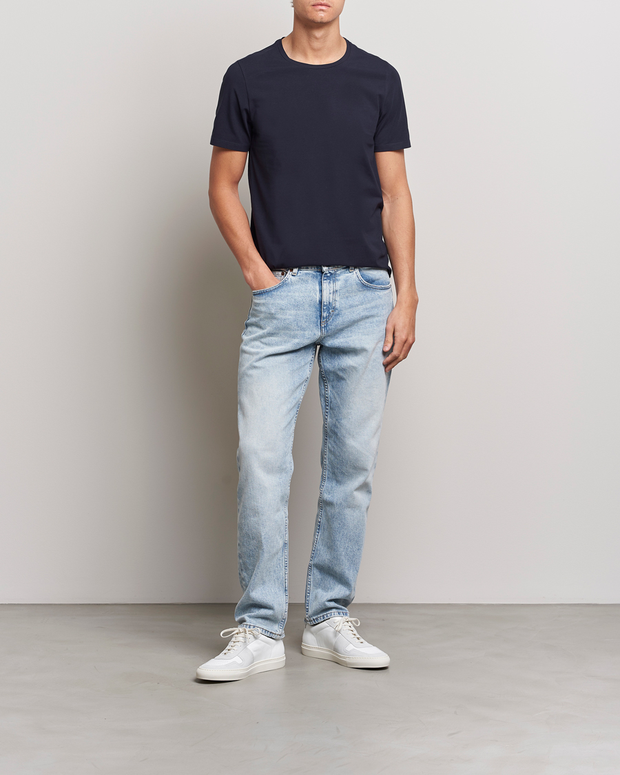Herre | T-Shirts | Oscar Jacobson | Kyran Cotton T-shirt S-S Navy