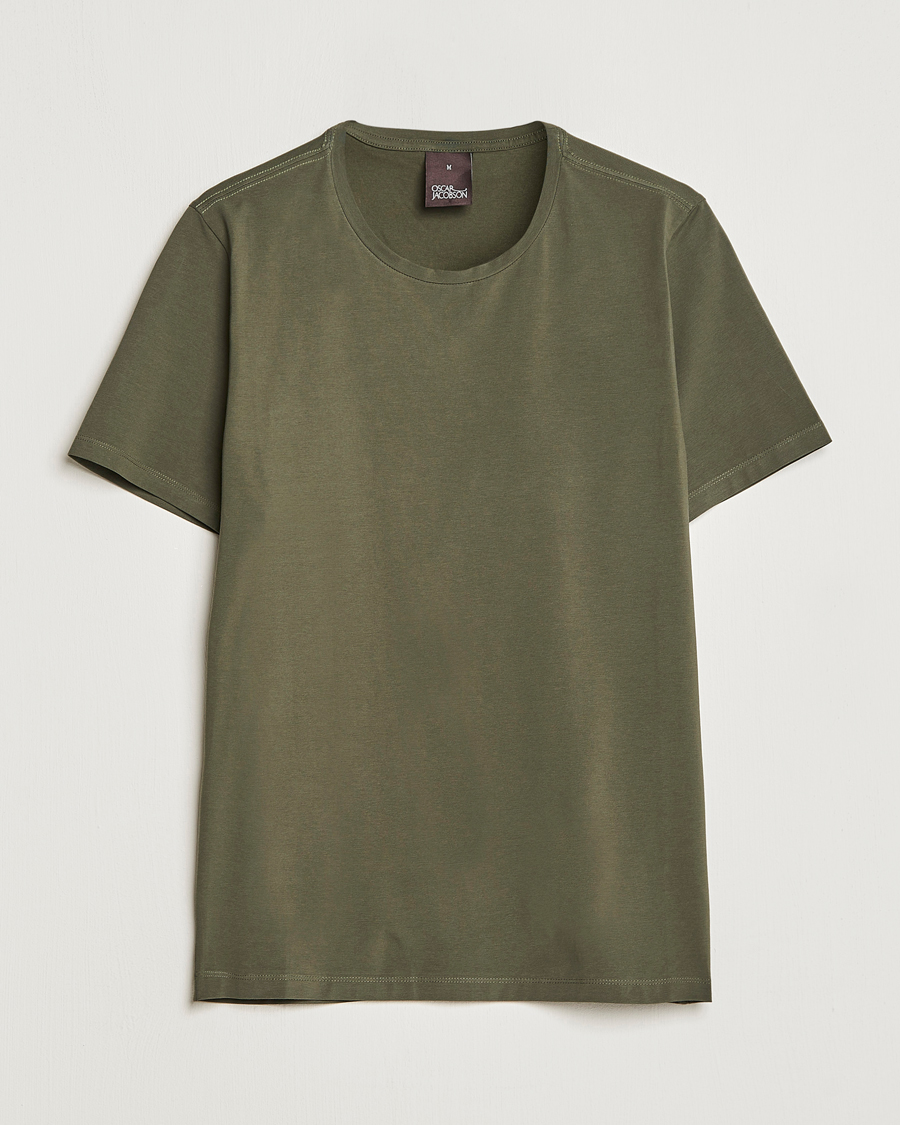 Herre | T-Shirts | Oscar Jacobson | Kyran Cotton T-shirt S-S Green