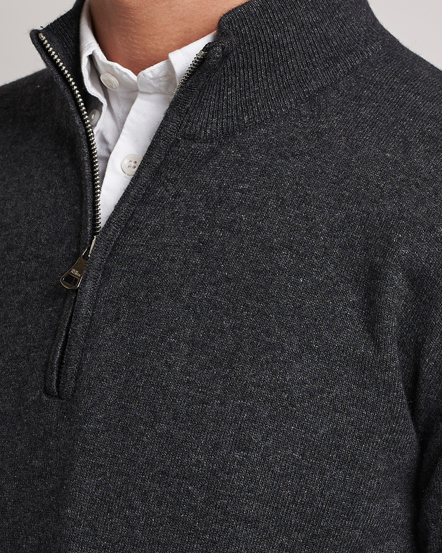 Herre | Gensere | Oscar Jacobson | Patton Wool Half-Zip Grey
