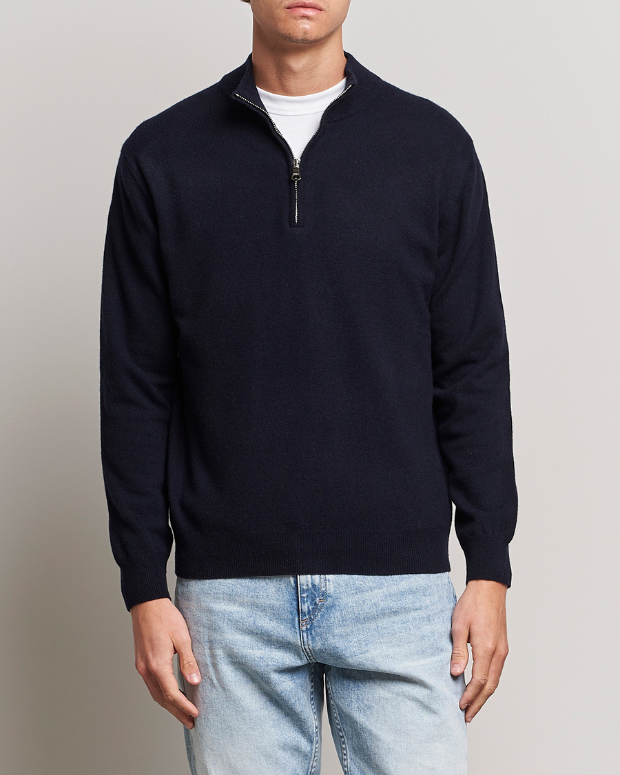 Herre | Oscar Jacobson | Oscar Jacobson | Patton Wool Half-Zip Navy