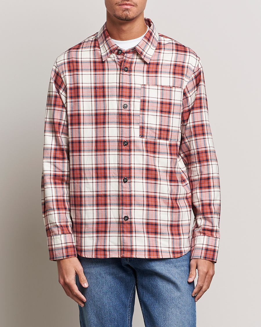Herre | Overshirts | A.P.C. | Graham Checked Overshirt Ecru/Red