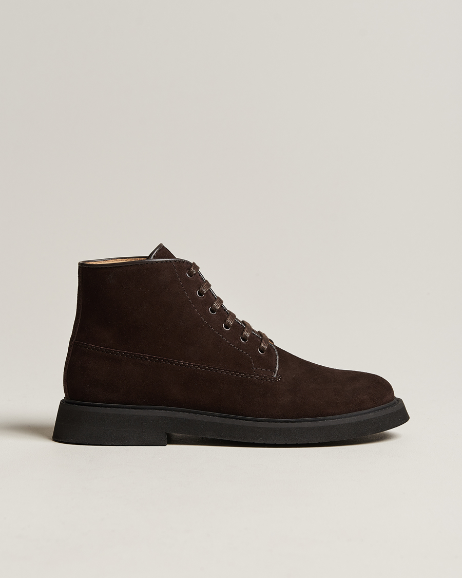 Herre | A.P.C. Suede Lace Up Boots Dark Brown | A.P.C. | Suede Lace Up Boots Dark Brown