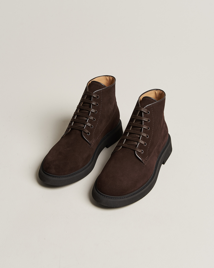 Herre | A.P.C. Suede Lace Up Boots Dark Brown | A.P.C. | Suede Lace Up Boots Dark Brown