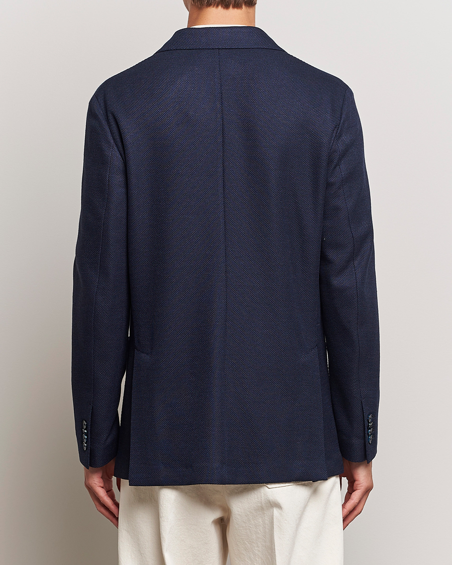 Herre | Dressjakker | Brioni | Wool/Silk Jacquard Jersey Blazer Navy