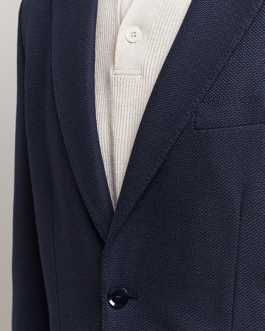 Herre | Dressjakker | Brioni | Wool/Silk Jacquard Jersey Blazer Navy