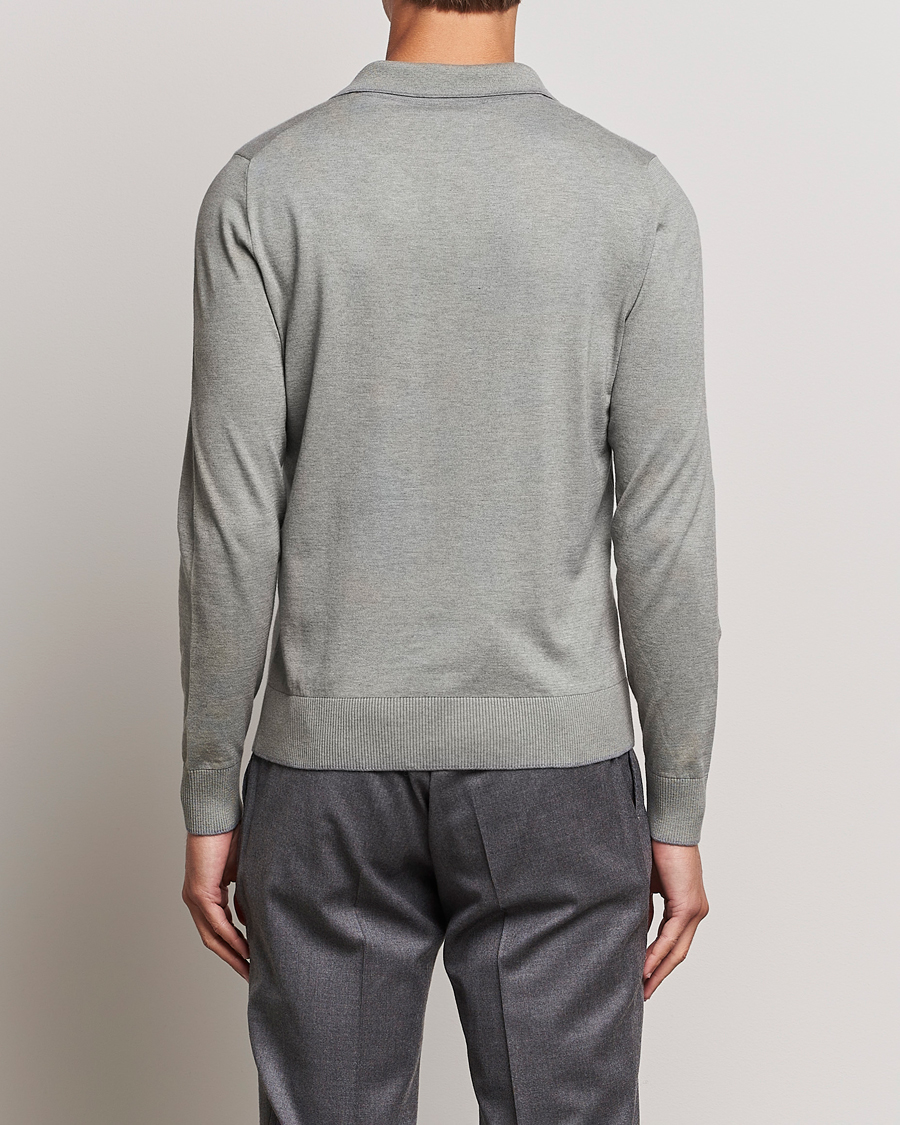 Herre | Gensere | Brioni | Cashmere Blend Long Sleeve Polo Sage