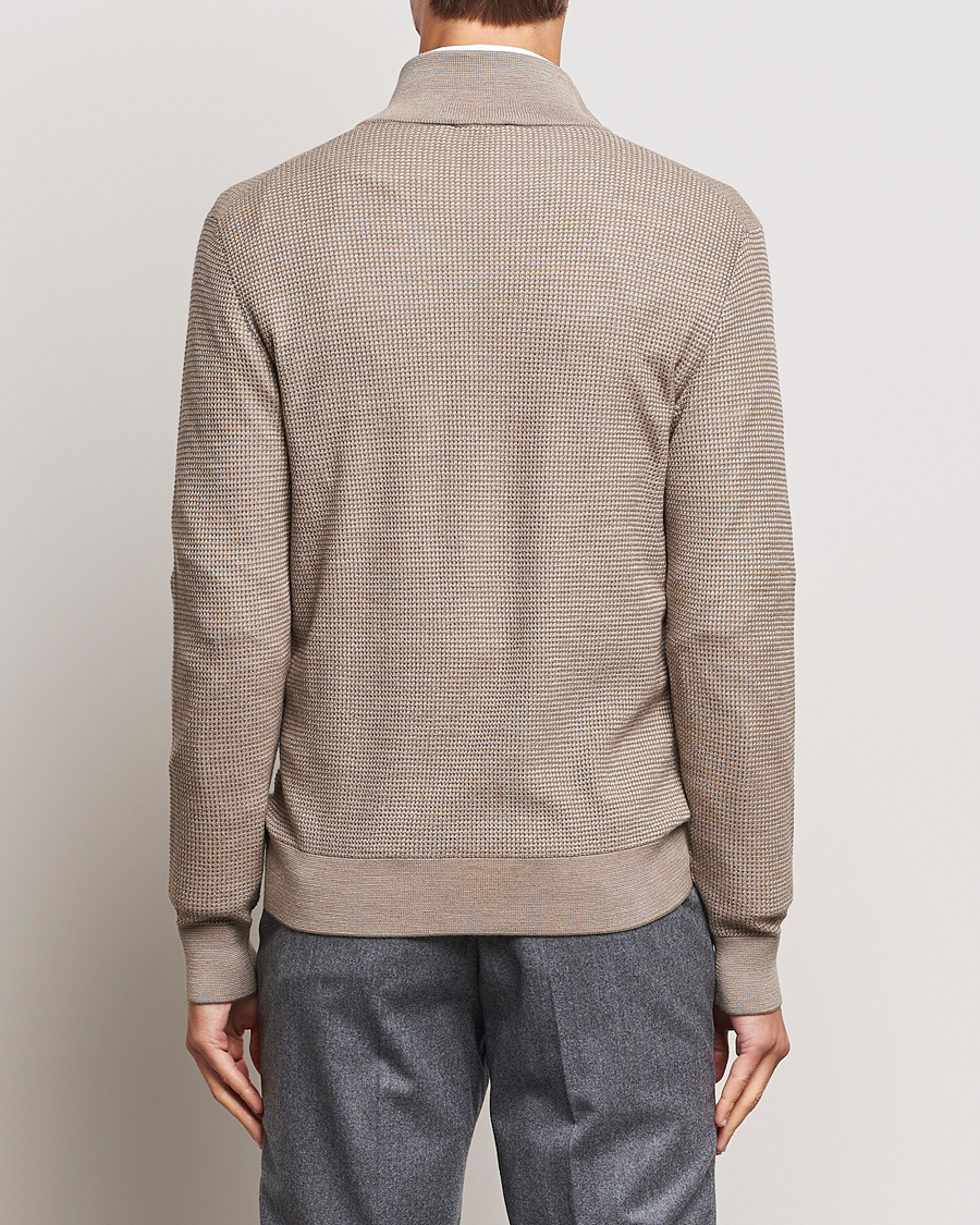 Herre | Gensere | Brioni | Soft Jacquard Half Zip Beige