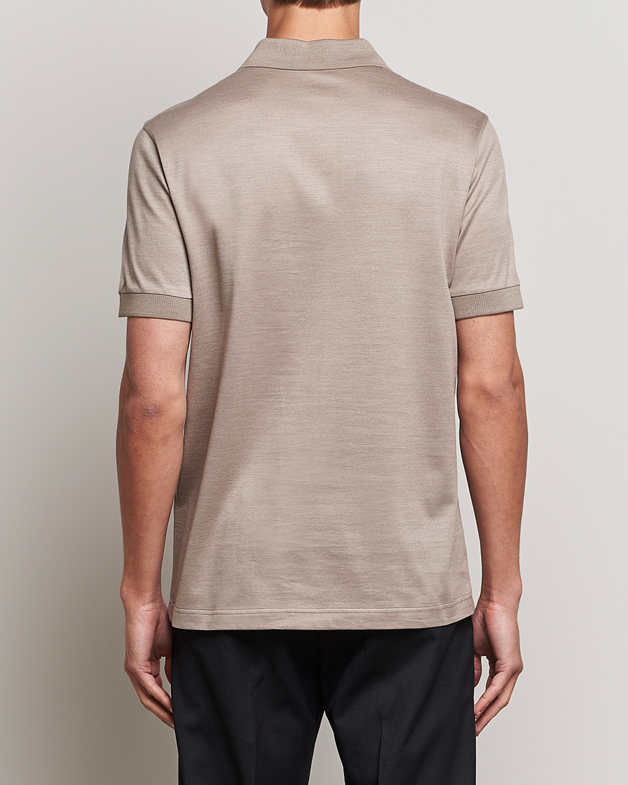Herre | Pikéer | Brioni | Cotton/Silk Short Sleeve Polo Beige
