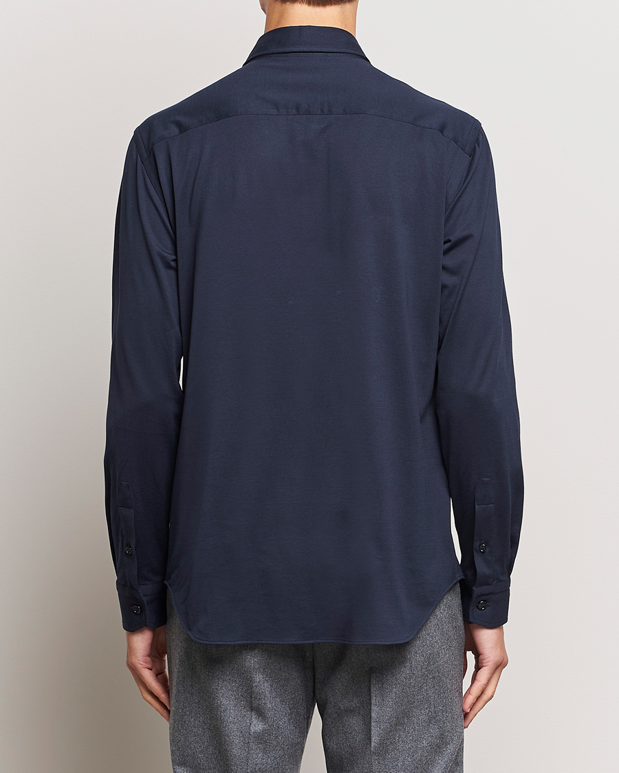 Herre | Skjorter | Brioni | Soft Cotton Jersey Shirt Navy