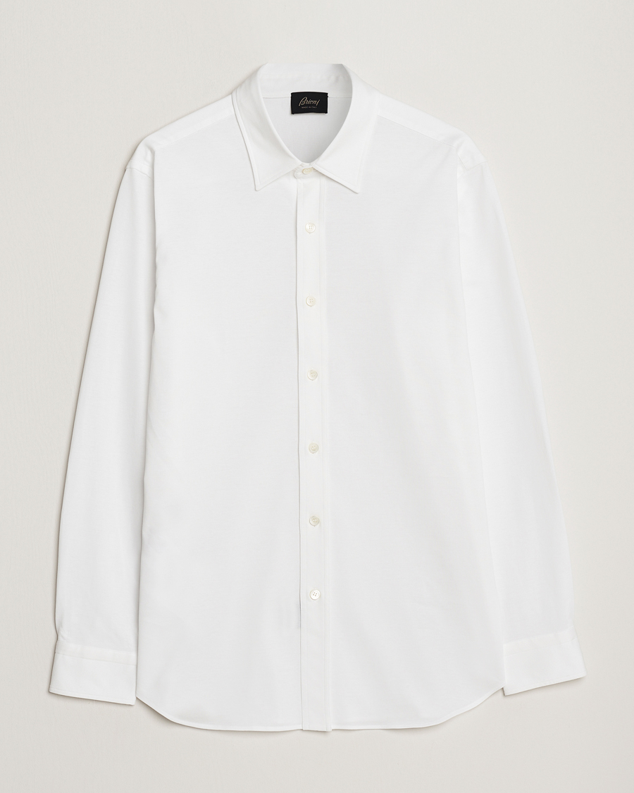 Herre | Skjorter | Brioni | Soft Cotton Jersey Shirt White