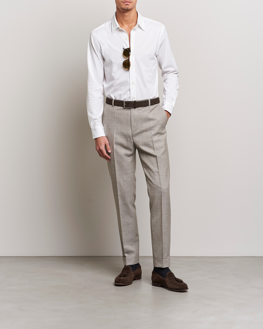 Herre | Skjorter | Brioni | Soft Cotton Jersey Shirt White