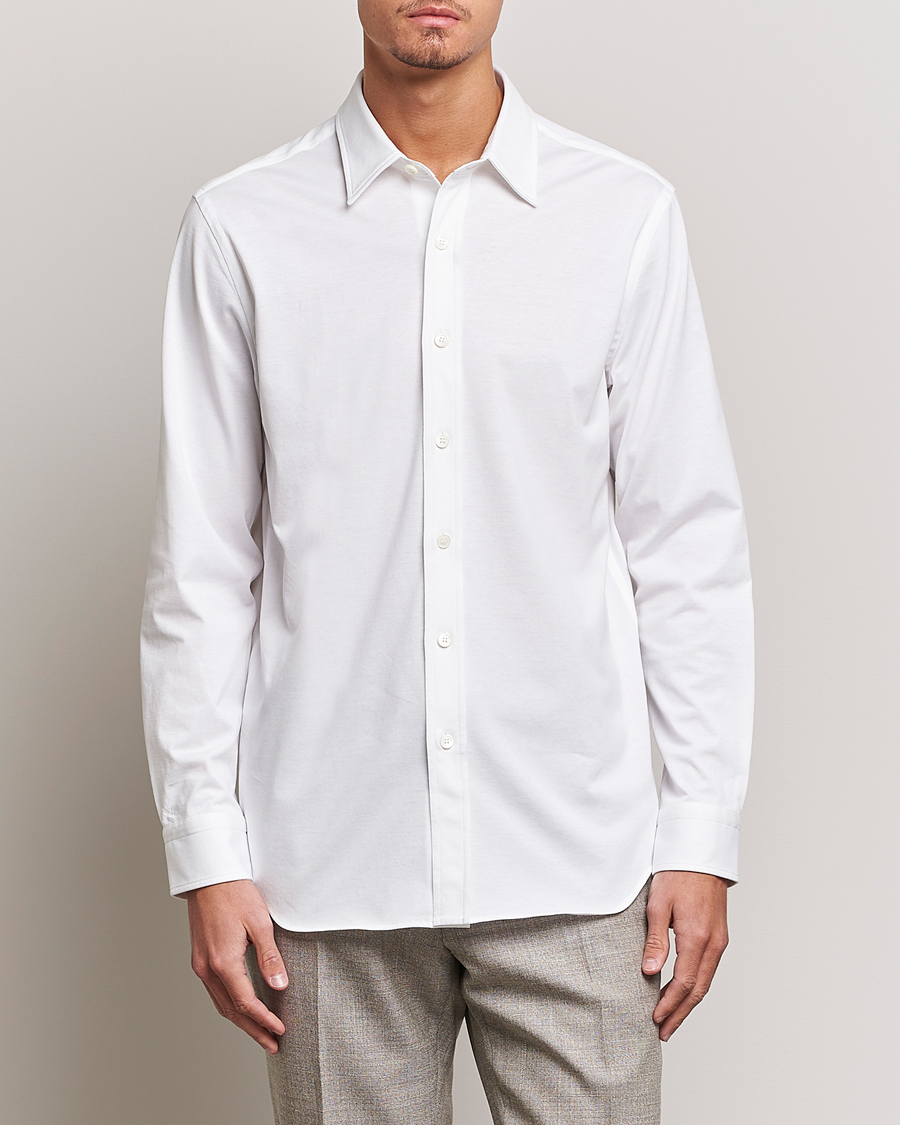 Herre | Skjorter | Brioni | Soft Cotton Jersey Shirt White