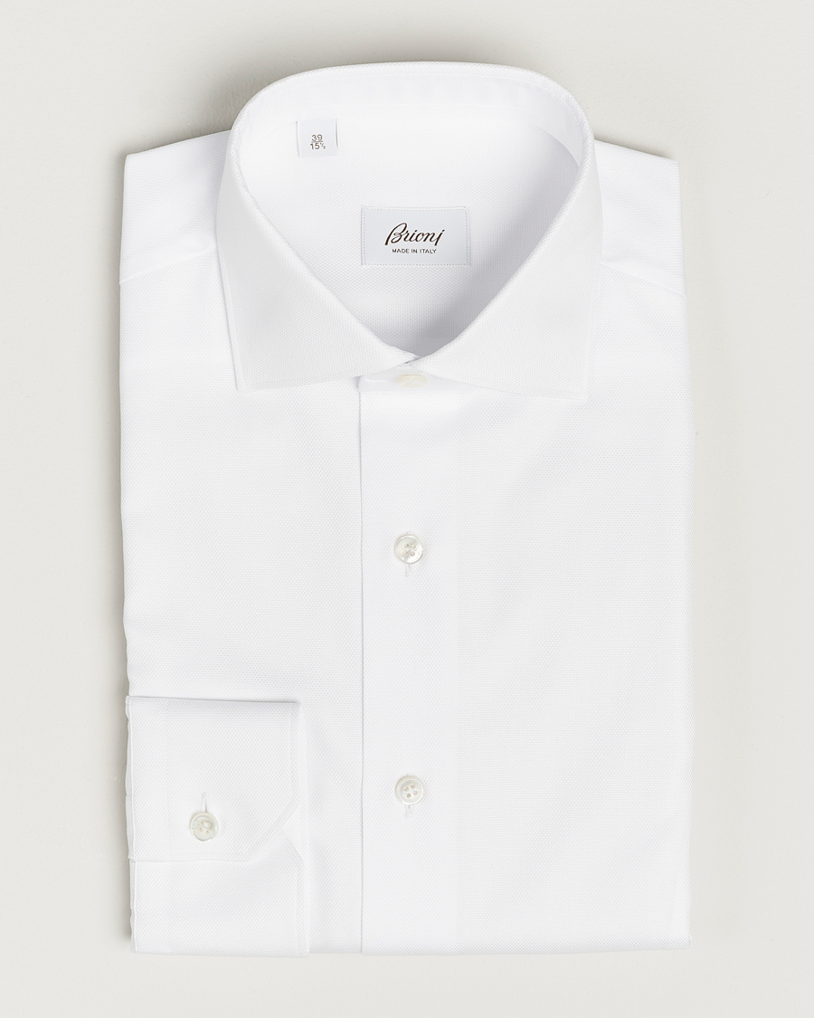 Herre | Skjorter | Brioni | Slim Fit Royal Oxford Dress Shirt White