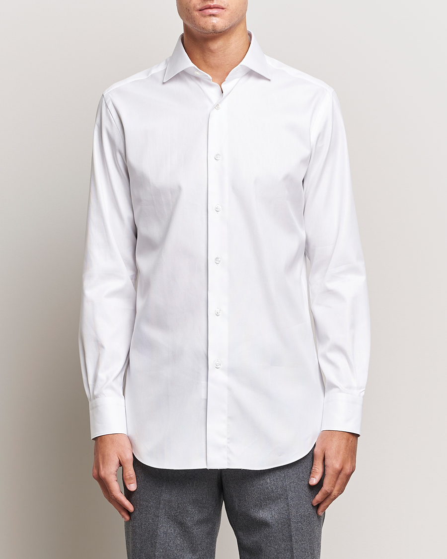 Herre | Skjorter | Brioni | Slim Fit Royal Oxford Dress Shirt White