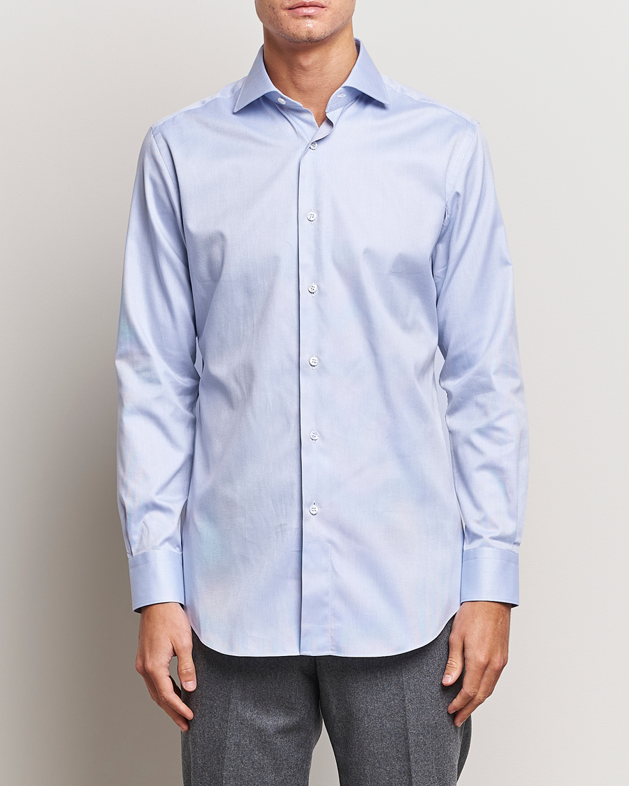 Herre |  | Brioni | Slim Fit Royal Oxford Dress Shirt Light Blue