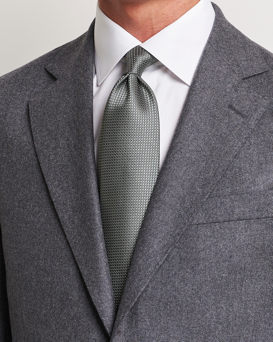 Herre | | Brioni | Jacquard Silk Tie Sage