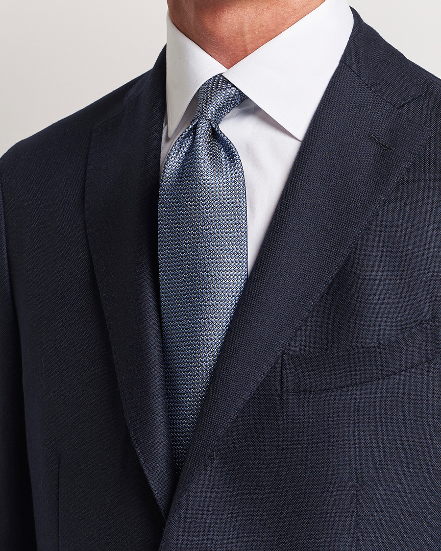 Herre |  | Brioni | Jacquard Silk Tie Light Blue