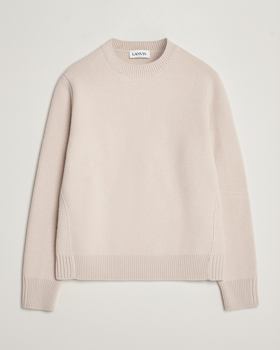 Herre | Gensere | Lanvin | Cashmere Blend Crew Neck Sweater Light Beige