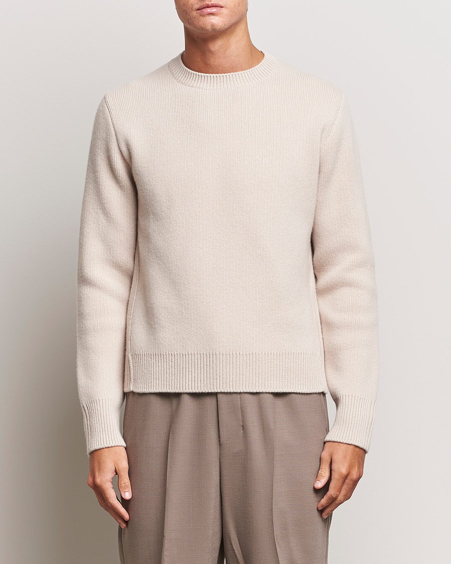 Herre | Gensere | Lanvin | Cashmere Blend Crew Neck Sweater Light Beige