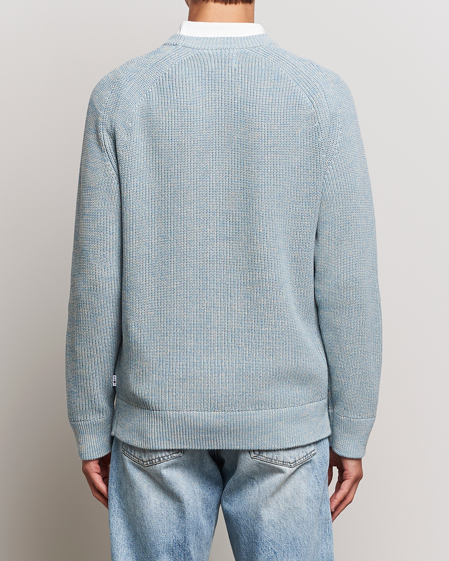 Herre | Gensere | NN07 | Jacobo Organic Cotton Knitted Sweater Ashley Blue Mel