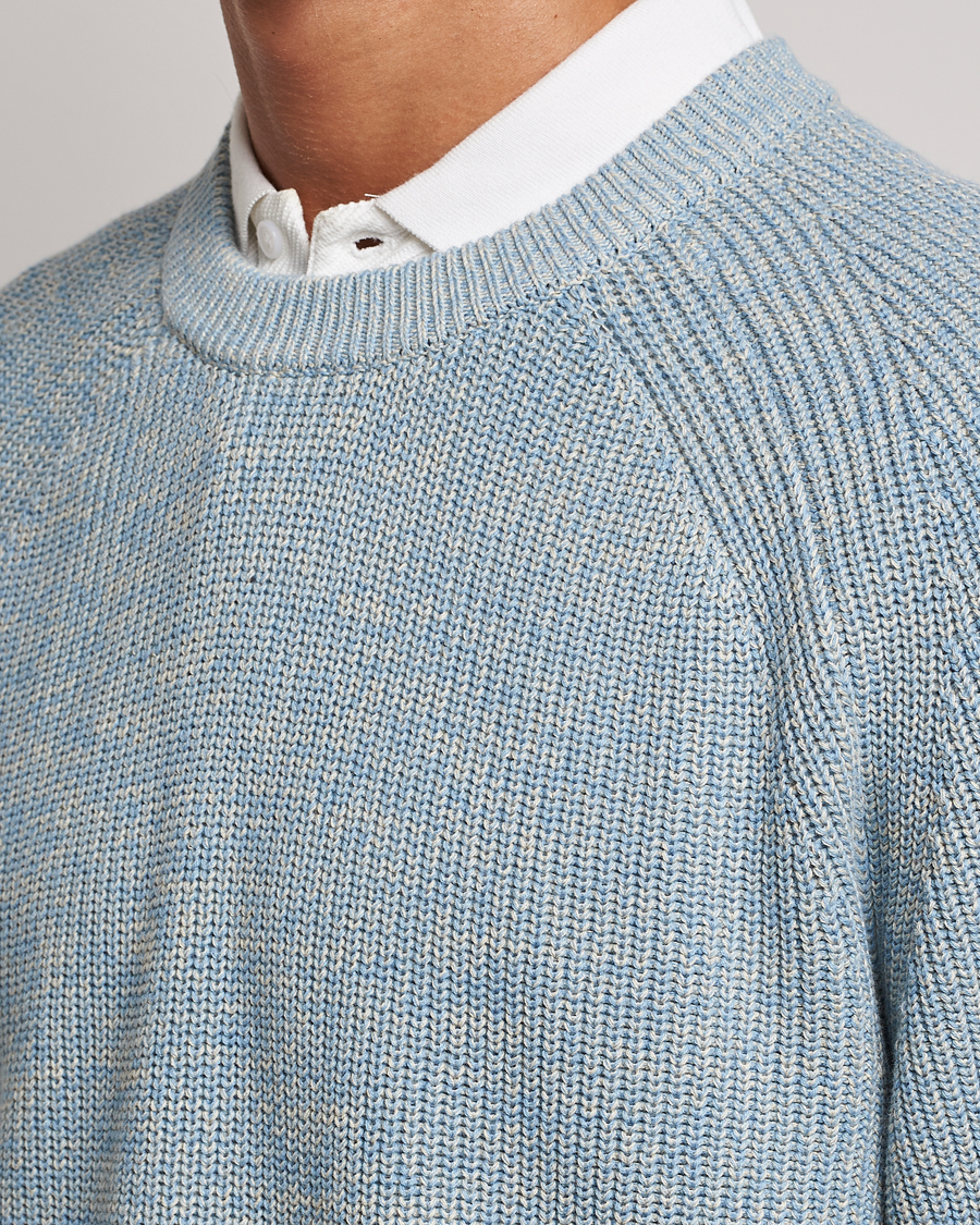 Herre | Gensere | NN07 | Jacobo Organic Cotton Knitted Sweater Ashley Blue Mel