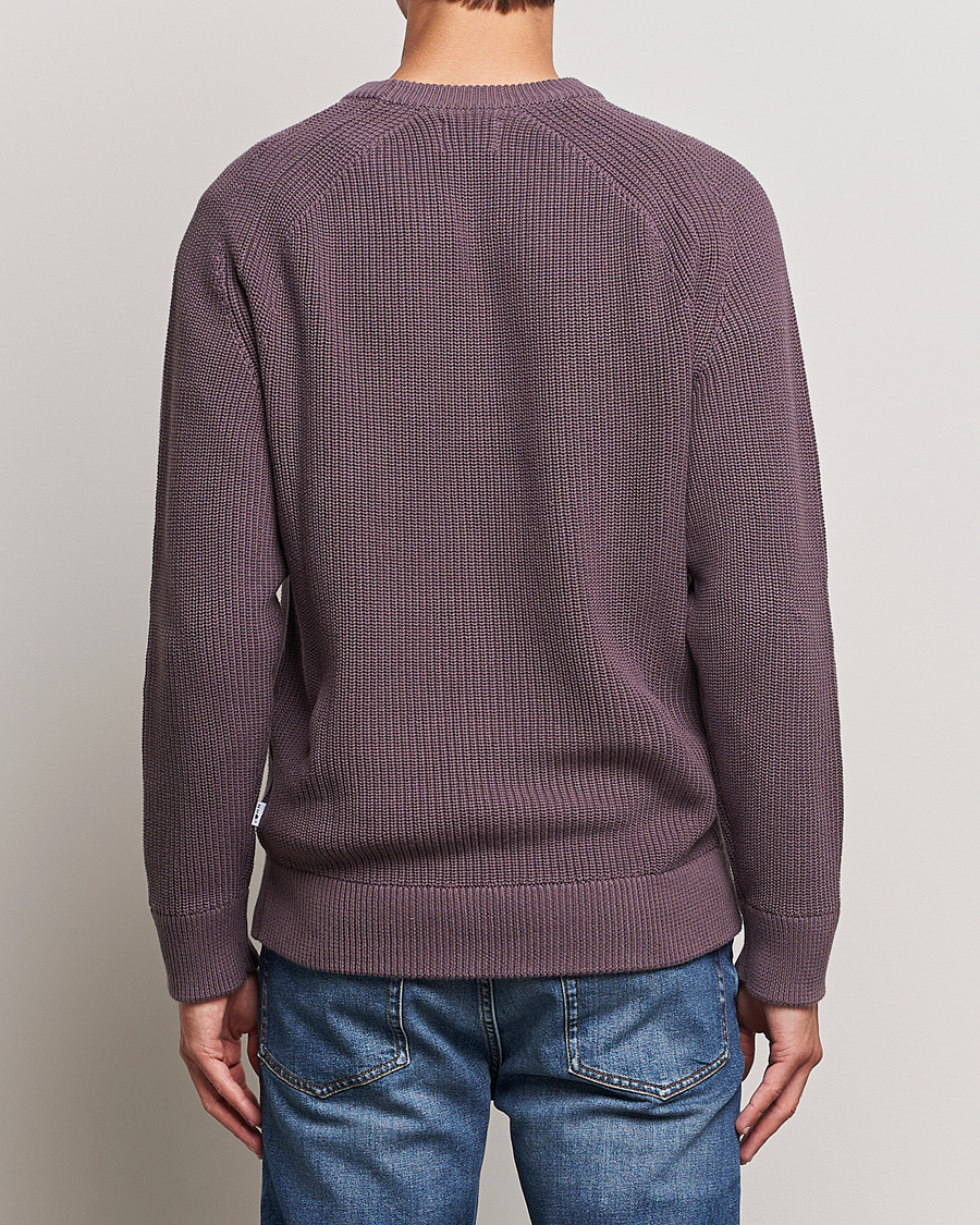 Herre | Gensere | NN07 | Jacobo Organic Cotton Knitted Sweater Purple Brown