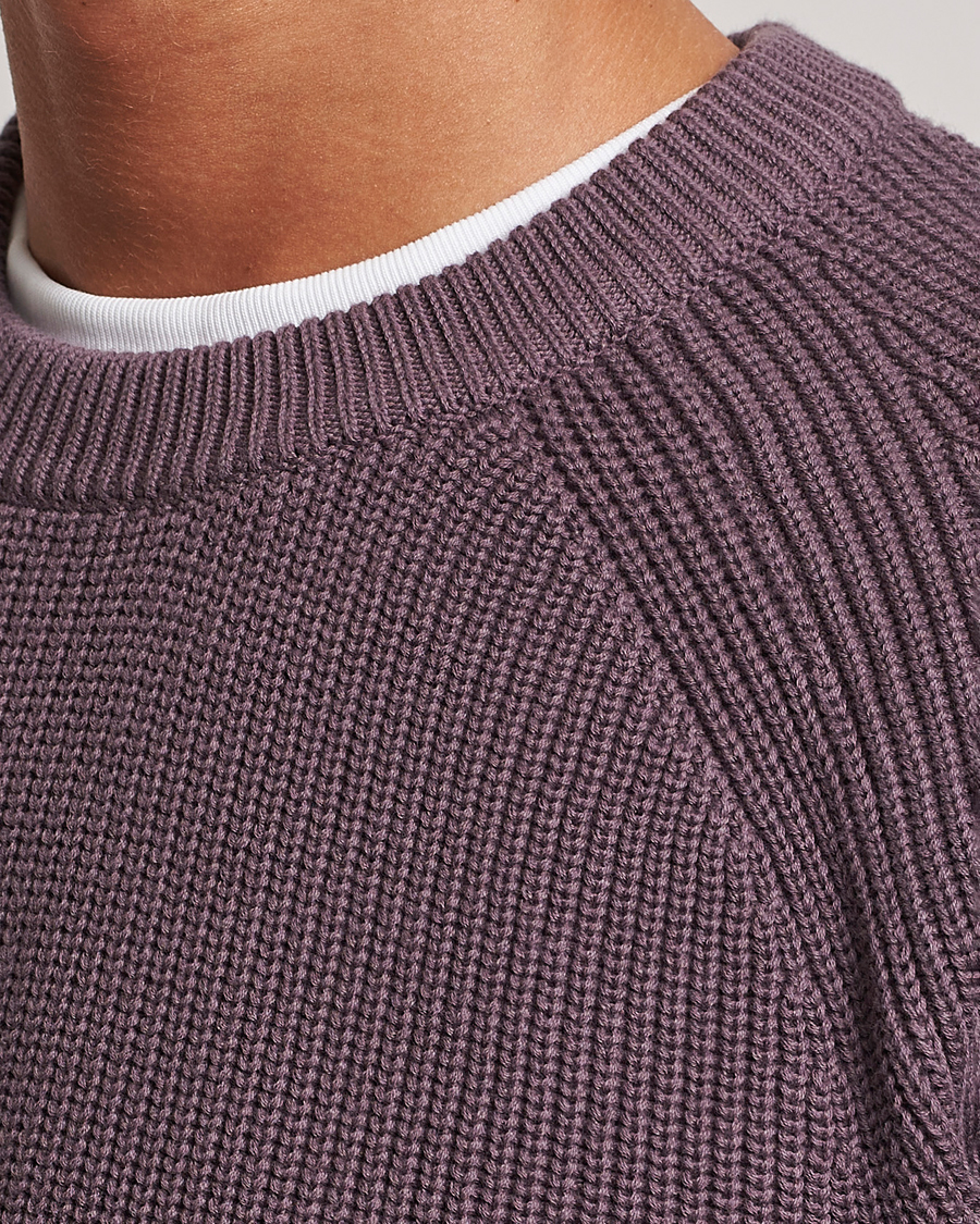 Herre | Gensere | NN07 | Jacobo Organic Cotton Knitted Sweater Purple Brown