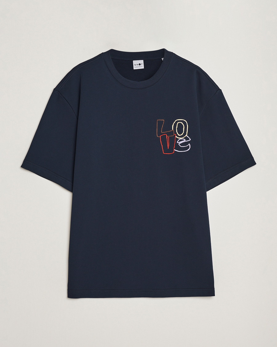 Herre | T-Shirts | NN07 | Alan Heavy T-Shirt Navy