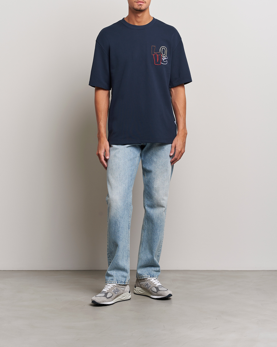 Herre | T-Shirts | NN07 | Alan Heavy T-Shirt Navy