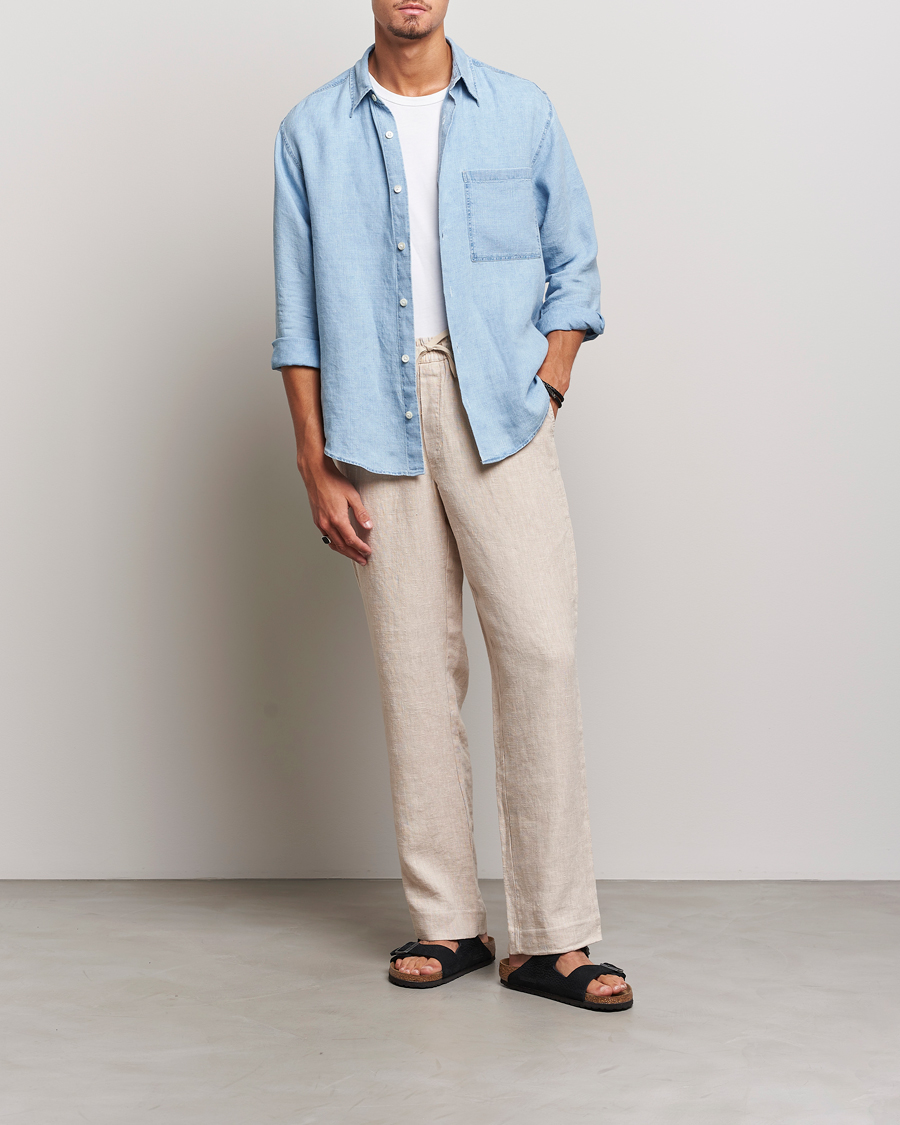 Herre | Skjorter | NN07 | Quinn Linen Shirt Light Indigo