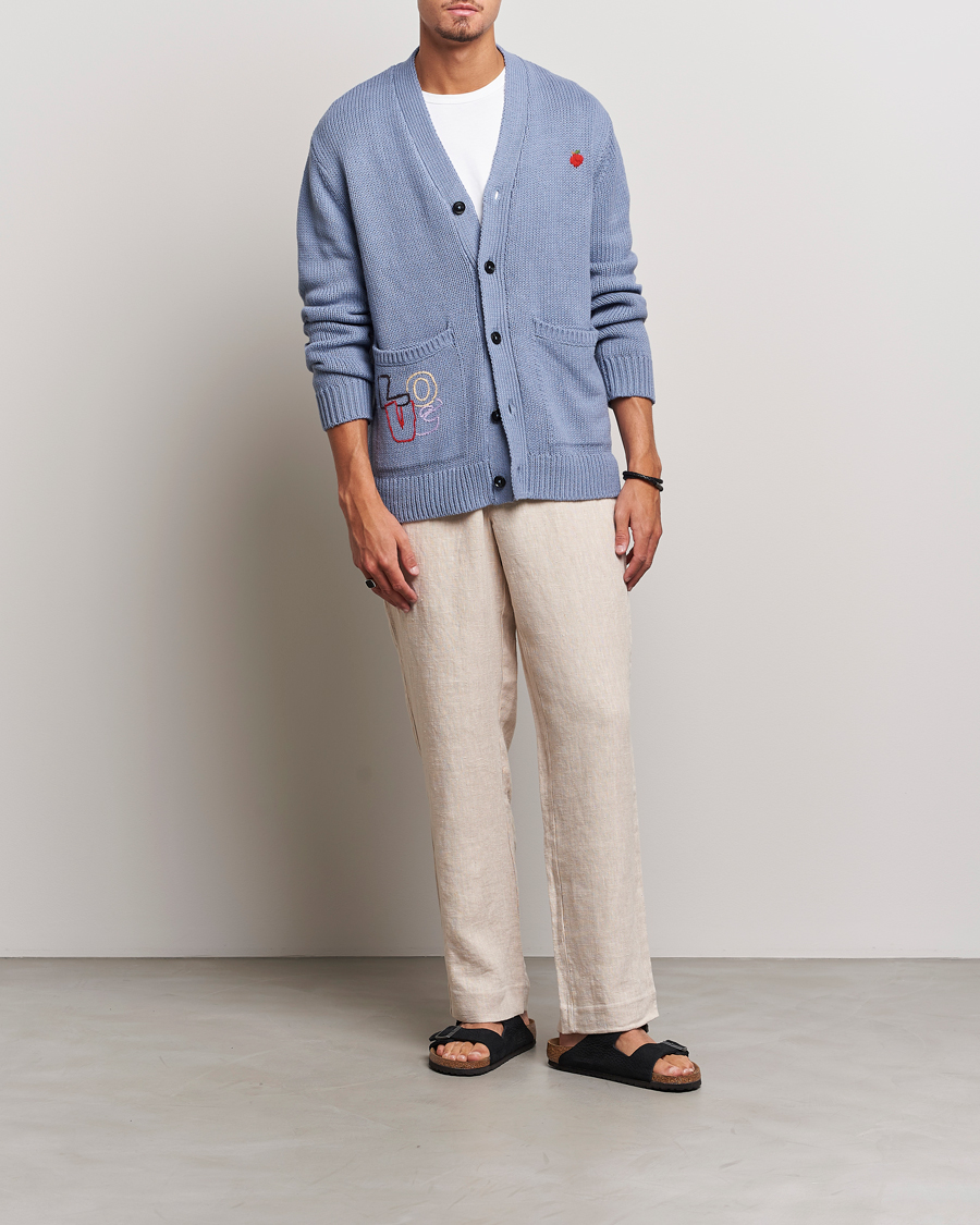 Herre | Gensere | NN07 | Milton Knitted Cardigan Ashley Blue Mel