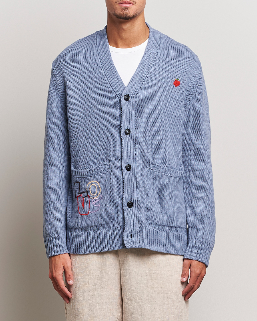 Herre | Gensere | NN07 | Milton Knitted Cardigan Ashley Blue Mel