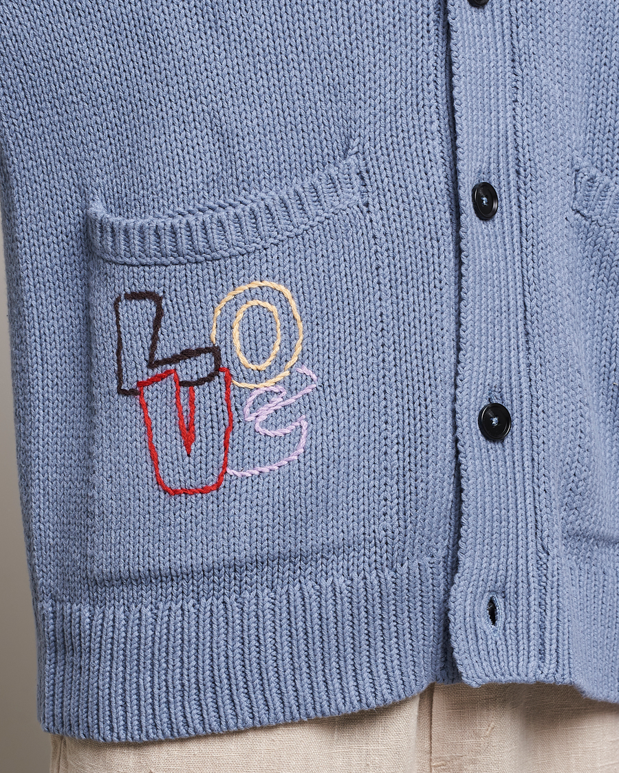 Herre | Gensere | NN07 | Milton Knitted Cardigan Ashley Blue Mel