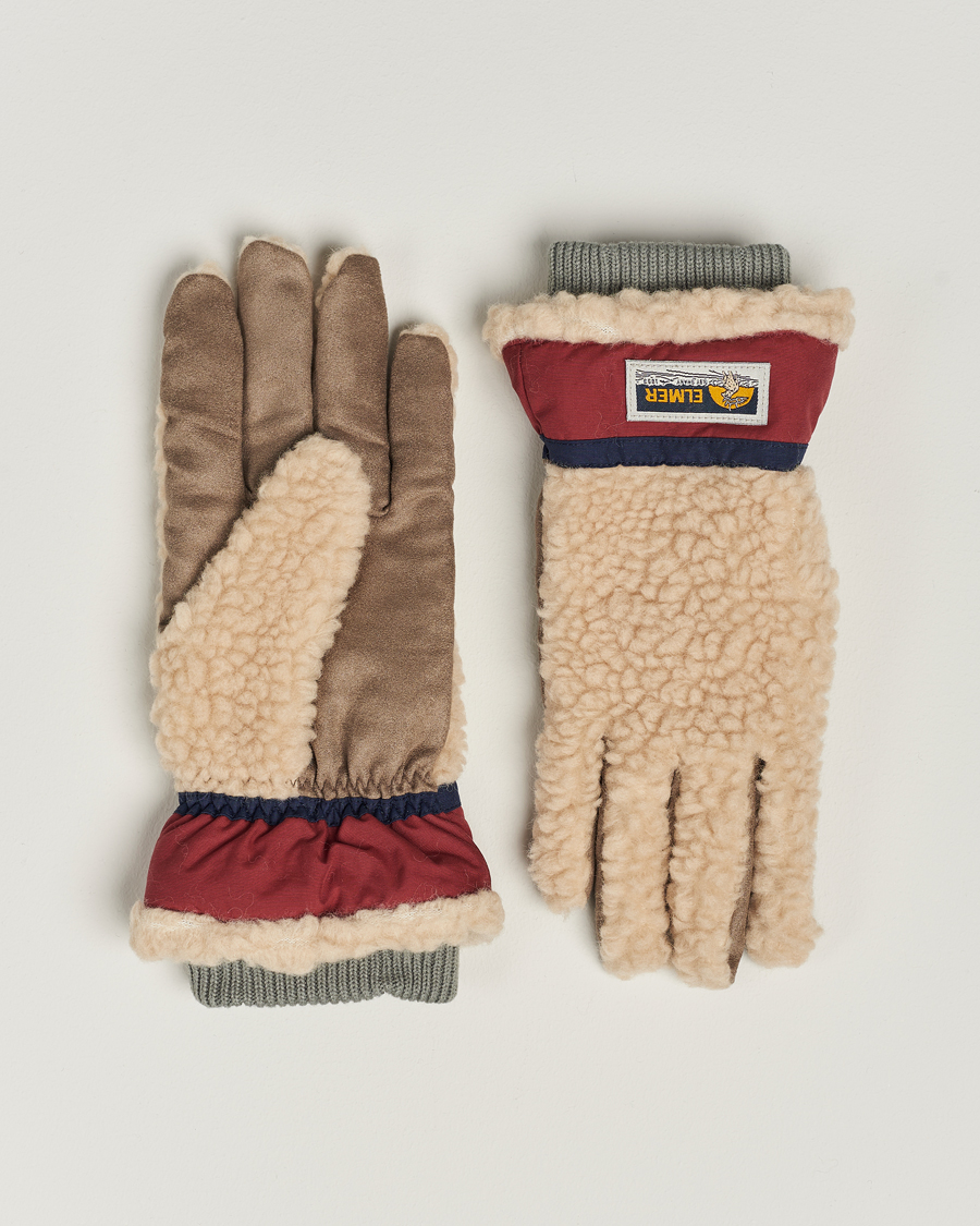 Herre |  | Elmer by Swany | Sota Wool Teddy Gloves Beige/Wine